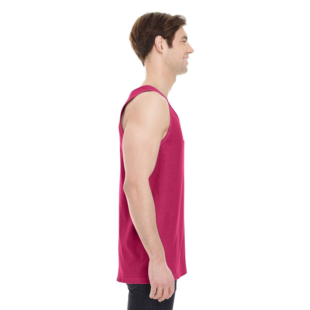 Comfort Colors Men's Crimson 6.1 oz. Pocket Tank