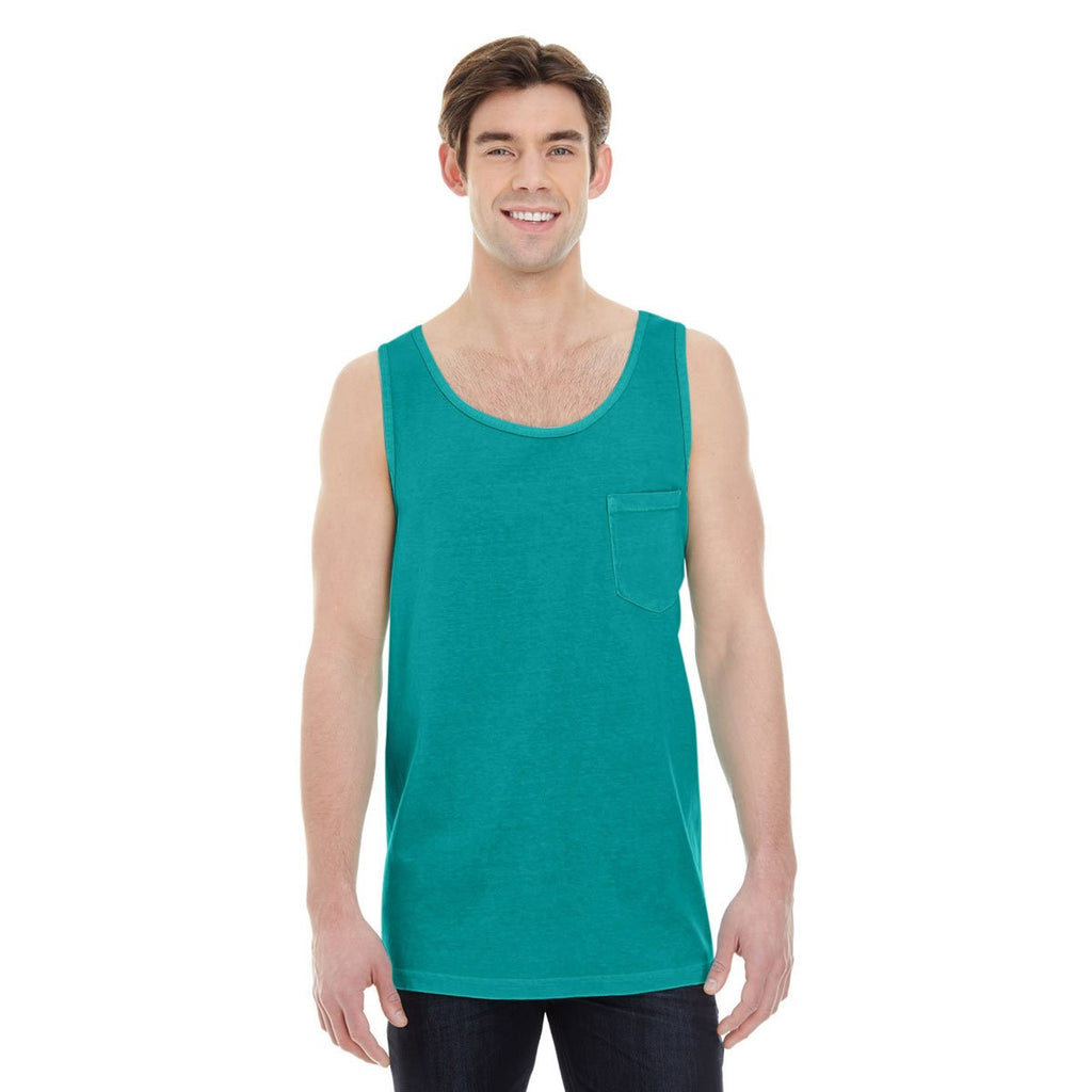 Comfort Colors Men's Seafoam 6.1 oz. Pocket Tank