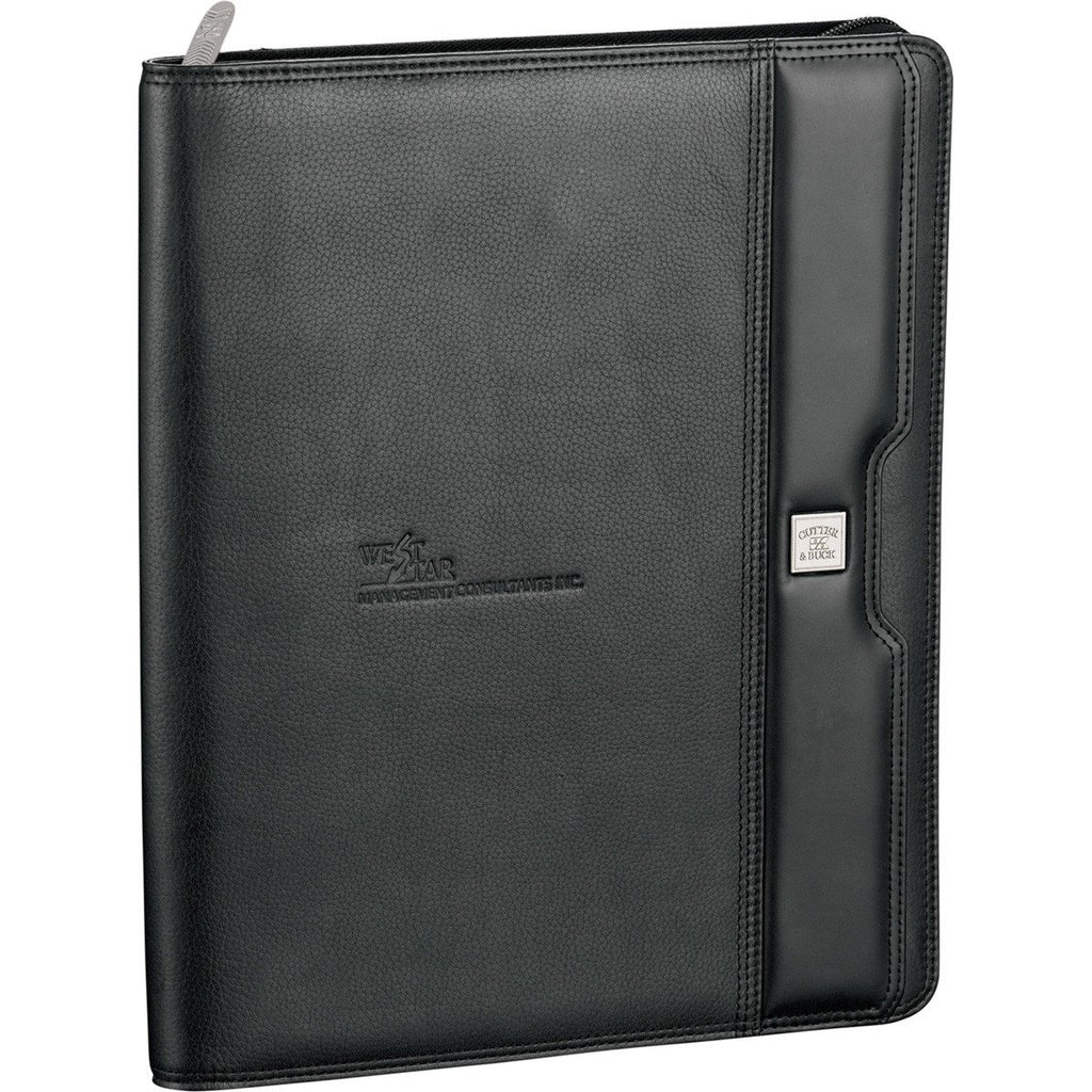 Cutter & Buck Black Performance Series Zippered Padfolio