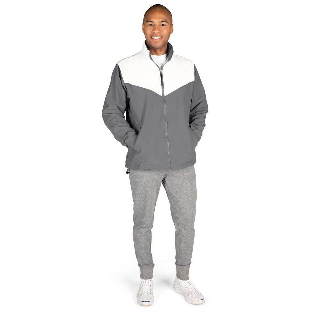Charles River Men's Grey/White Championship Jacket