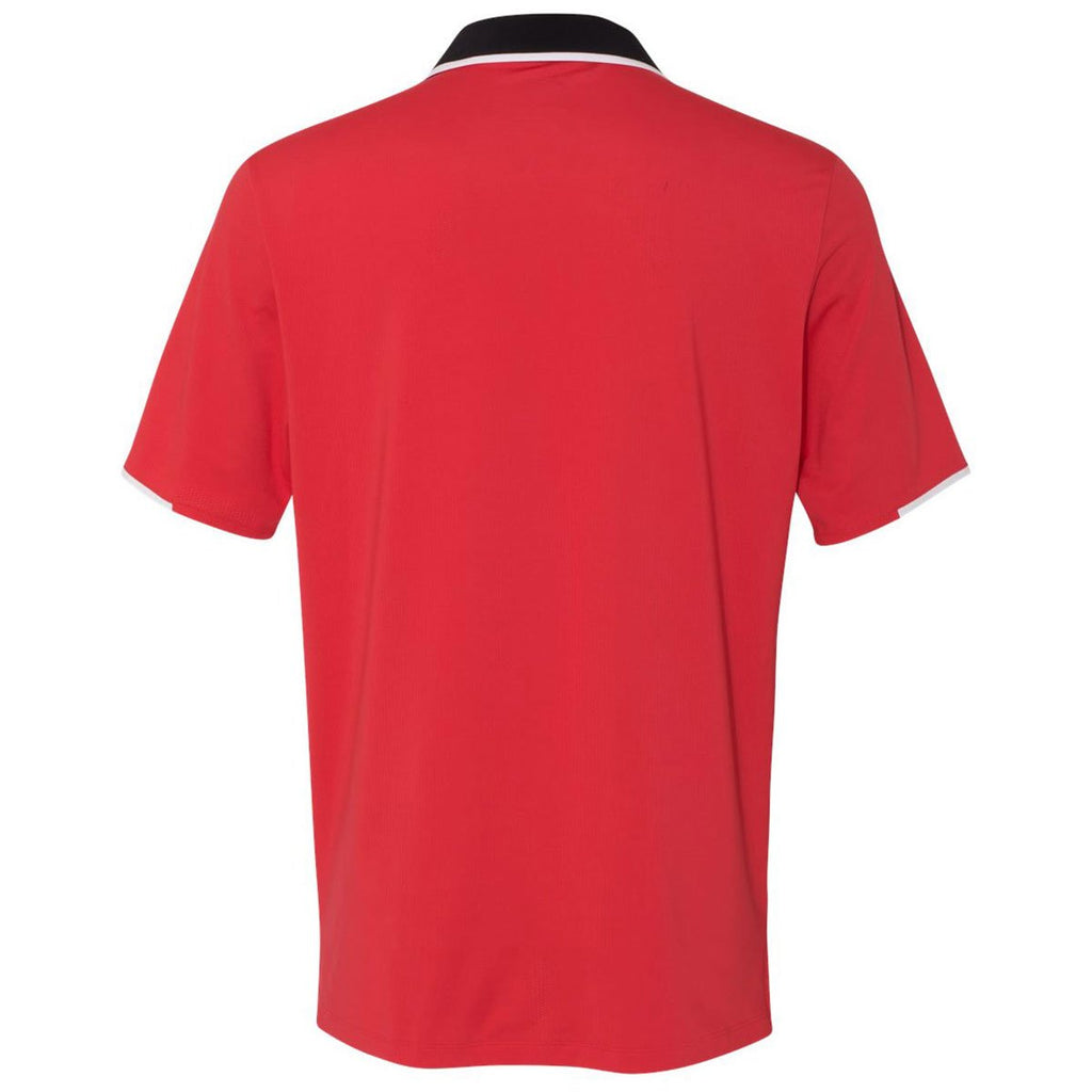 Adidas Golf Men's Ray Red/Black/White Climacool Performance Colorblock Sport Shirt