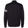 Adidas Golf Men's Black/White Climalite 3-Stripes French Terry Quarter-Zip Pullover
