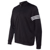 Adidas Golf Men's Black/White Climalite 3-Stripes French Terry Quarter-Zip Pullover
