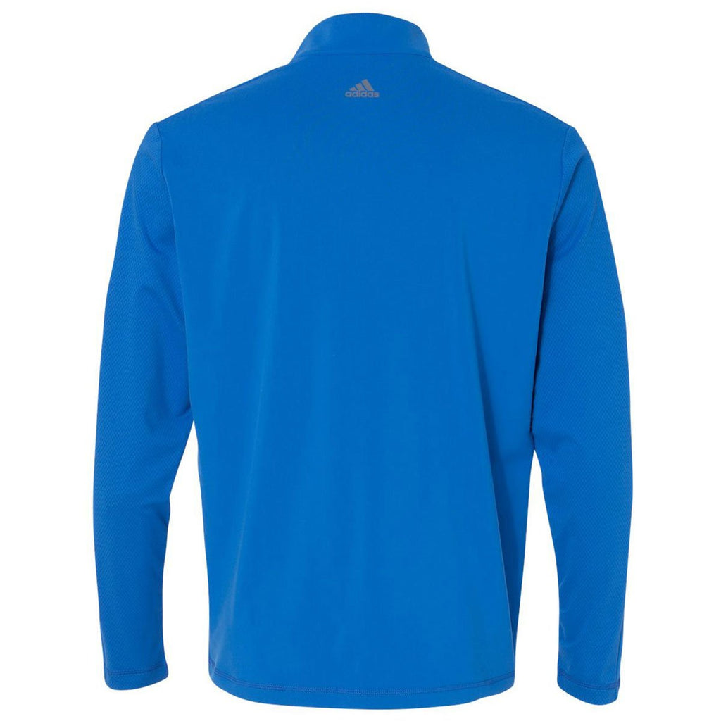 Adidas Golf Men's Bright Royal/Lead Mixed Media Quarter-Zip Jacket