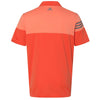 Adidas Golf Men's Blaze Orange/Vista Grey Heather 3-Stripe Block Sport Shirt