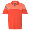 Adidas Golf Men's Blaze Orange/Vista Grey Heather 3-Stripe Block Sport Shirt