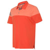 Adidas Golf Men's Blaze Orange/Vista Grey Heather 3-Stripe Block Sport Shirt
