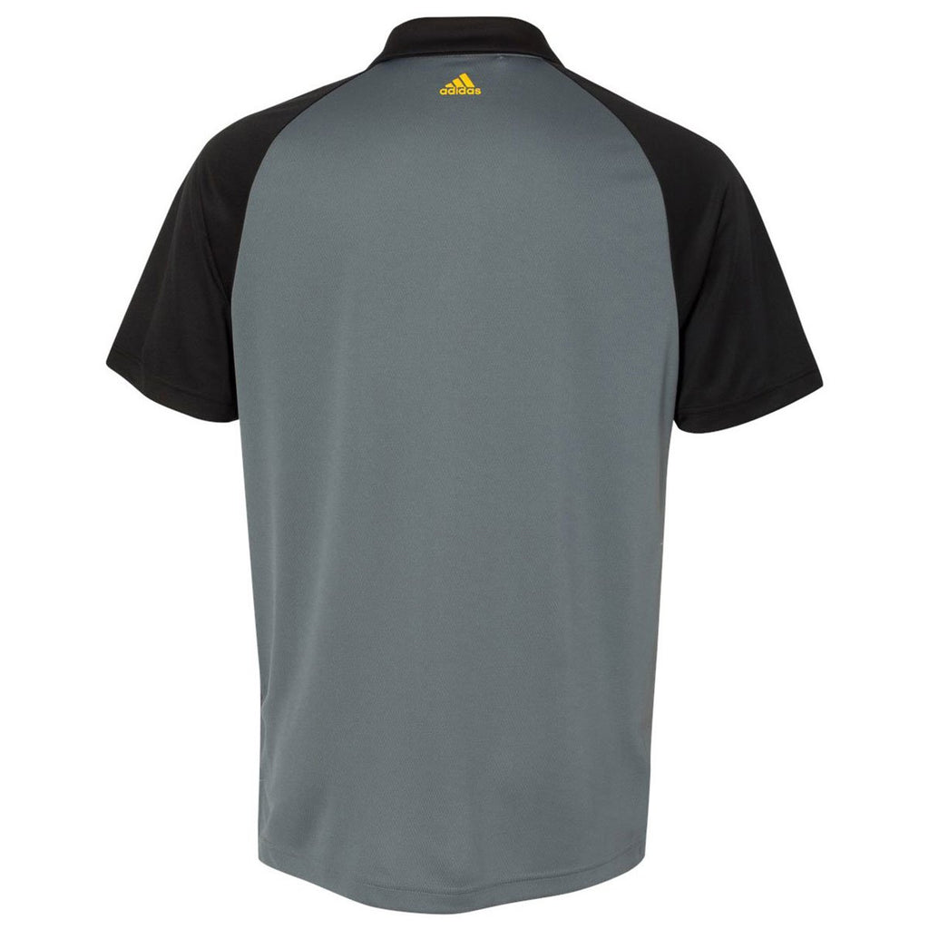 Adidas Golf Men's Black/Vista Grey/EQT Yellow Climacool 3-Stripe Sport Shirt