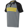 Adidas Golf Men's Black/Vista Grey/EQT Yellow Climacool 3-Stripe Sport Shirt