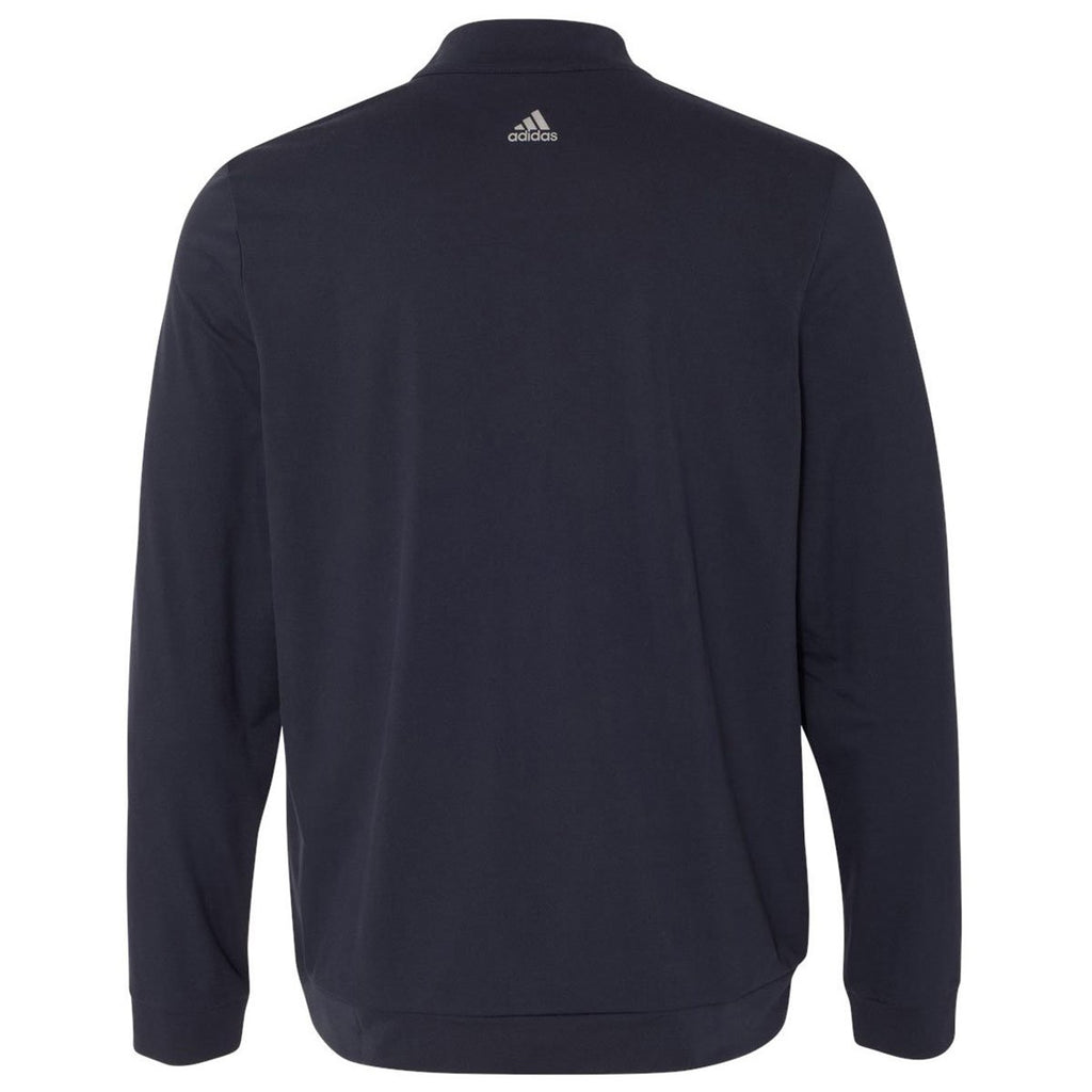 Adidas Golf Men's Navy Quarter-Zip Birdseye Fleece Pullover