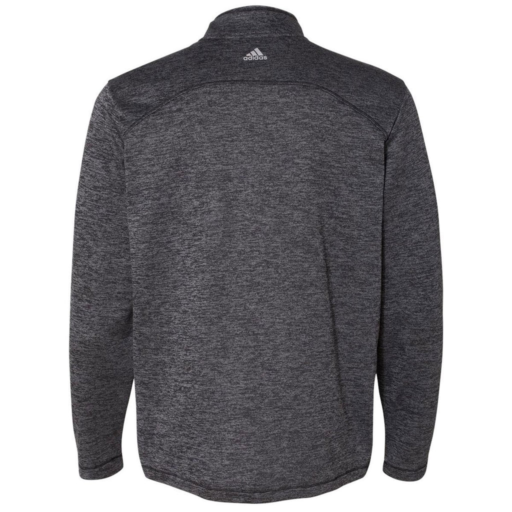 Adidas Golf Men's Black Heather/Mid Grey Brushed Terry Heather Quarter-Zip