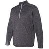 Adidas Golf Men's Black Heather/Mid Grey Brushed Terry Heather Quarter-Zip