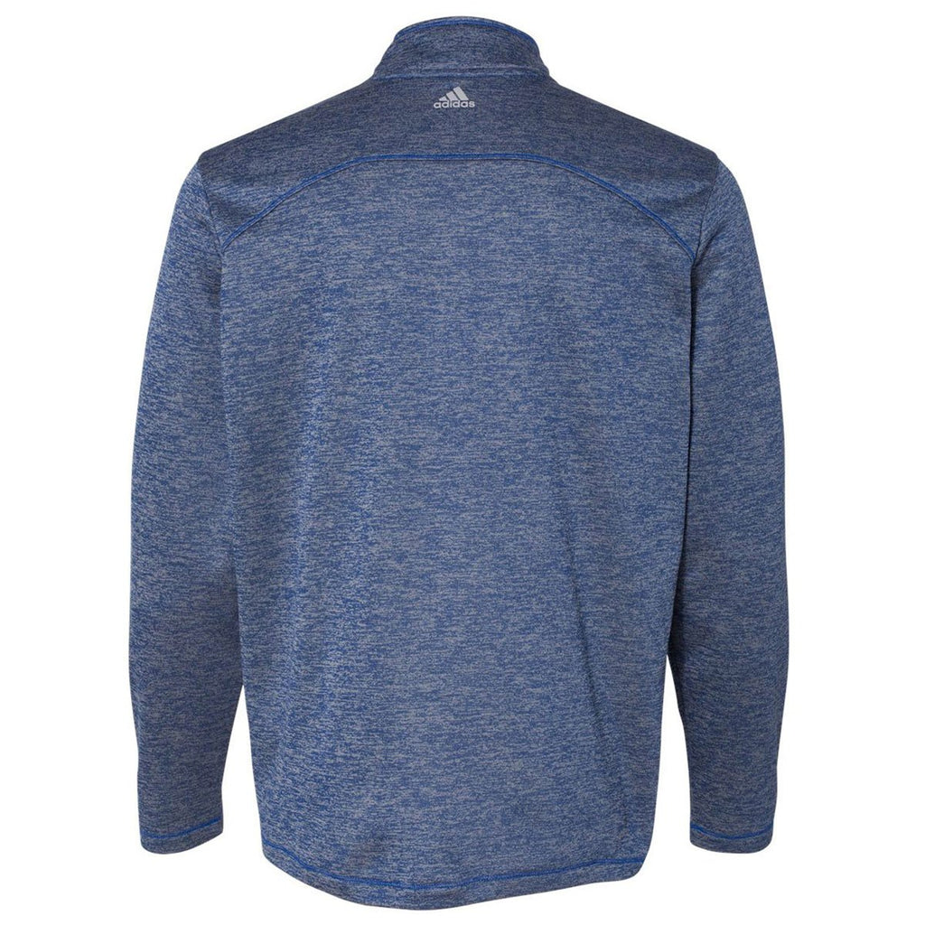 Adidas Golf Men's Collegiate Royal Heather/Mid Grey Brushed Terry Heather Quarter-Zip