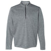 Adidas Golf Men's Mid Grey Heather/Black Brushed Terry Heather Quarter-Zip