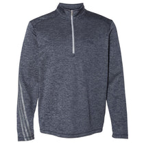 Adidas Golf Men's Navy Heather/Mid Grey Brushed Terry Heather Quarter-Zip