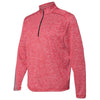 Adidas Golf Men's Power Red Heather/Black Brushed Terry Heather Quarter-Zip