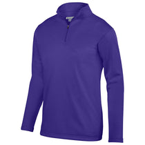 Augusta Sportswear Men's Purple Wicking Fleece Quarter-Zip Pullover