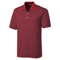 Cutter & Buck Men's Cardinal Red/Navy Blue Tall DryTec Trevor Stripe Polo