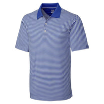 Cutter & Buck Men's Tour Blue/White Tall DryTec Trevor Stripe Polo