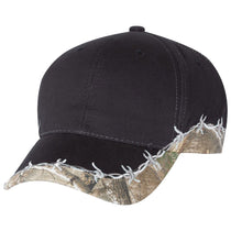 Outdoor Cap Black/Realtree Edge Barbed Wire Camo Cap