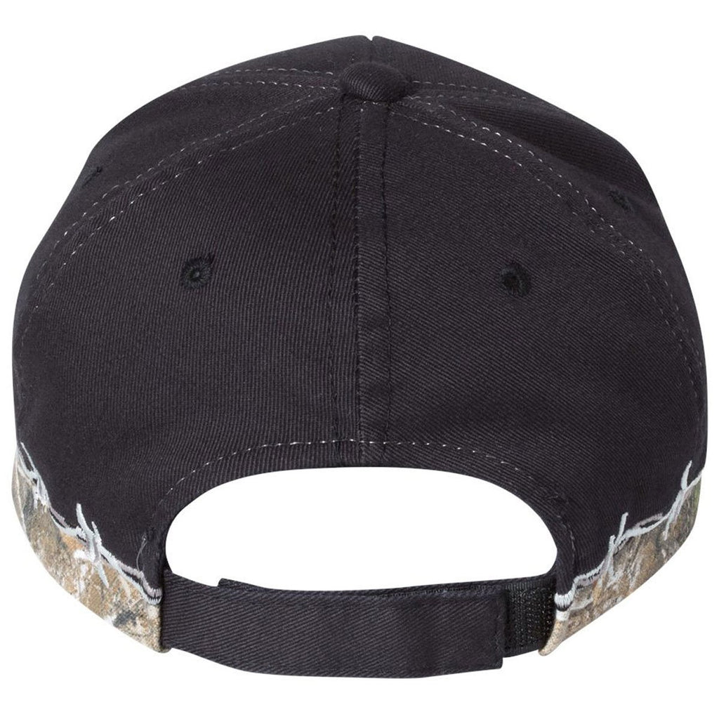 Outdoor Cap Black/Realtree Edge Barbed Wire Camo Cap