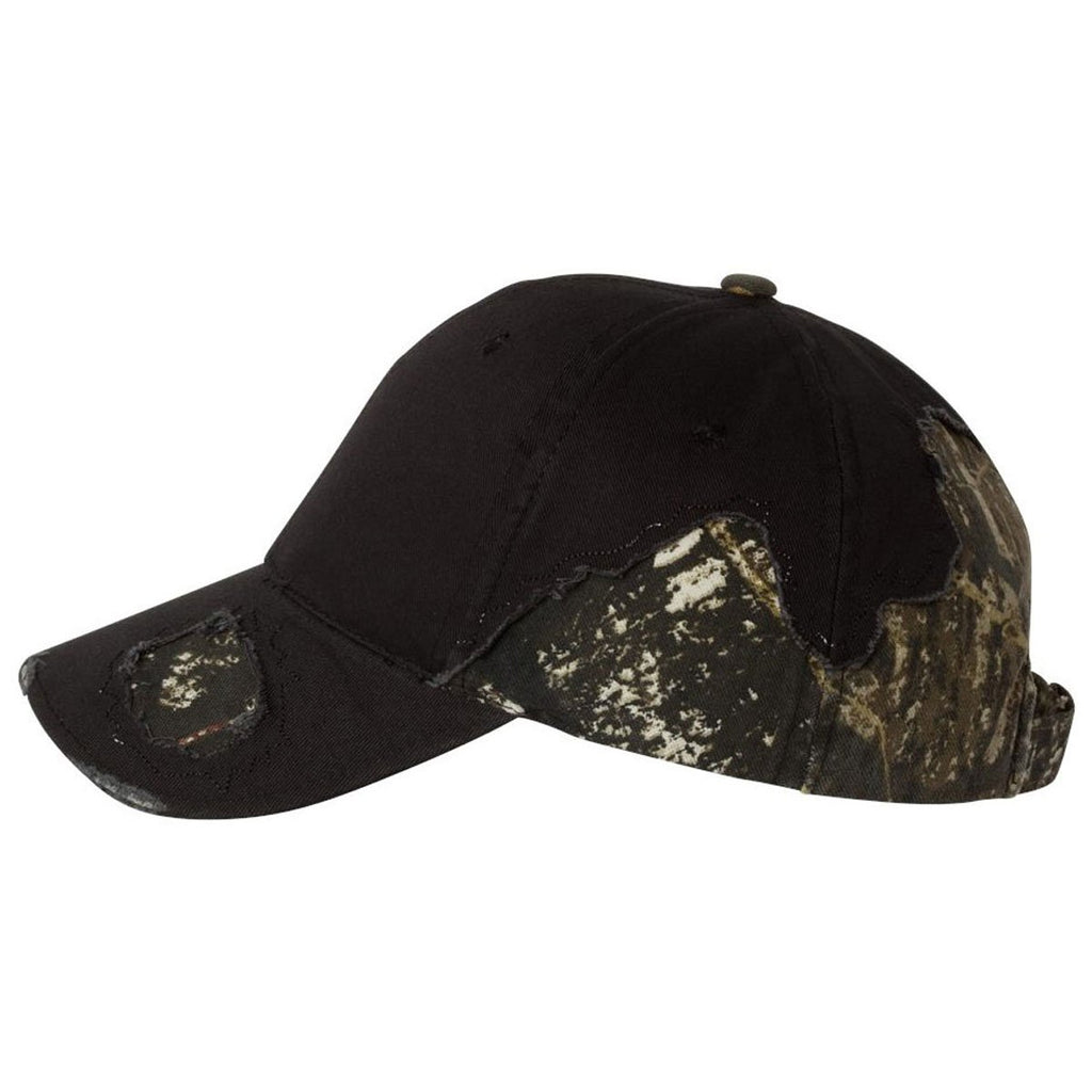 Outdoor Cap Black/Mossy Oak Breakup Frayed Camouflage Cap