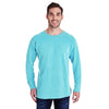 Comfort Colors Men's Lagoon Blue French Terry Crew With Pocket