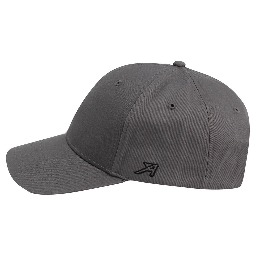 AHEAD Graphite/Black Cotton Twill Flat Brim Cap