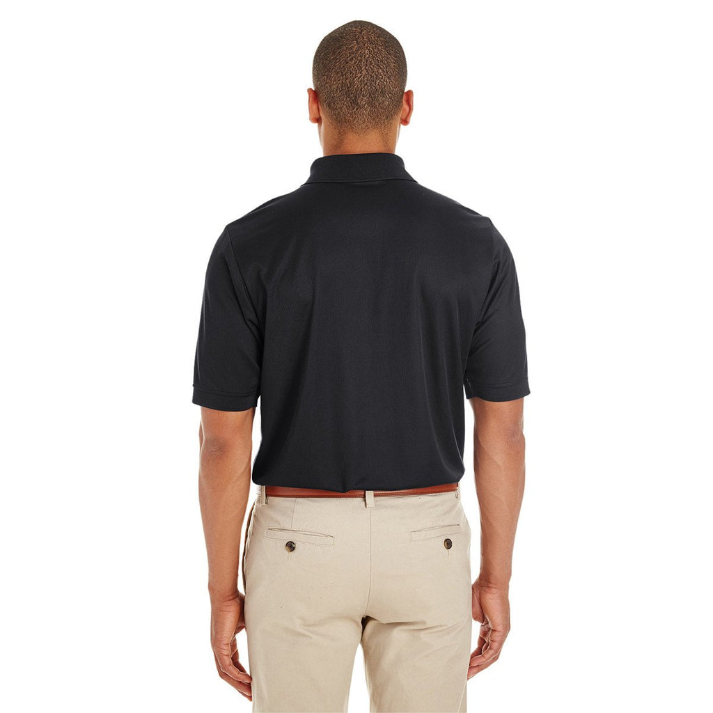 Core 365 Men's Black Pilot Textured Ottoman Polo
