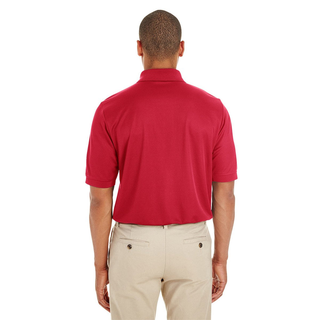 Core 365 Men's Classic Red Pilot Textured Ottoman Polo