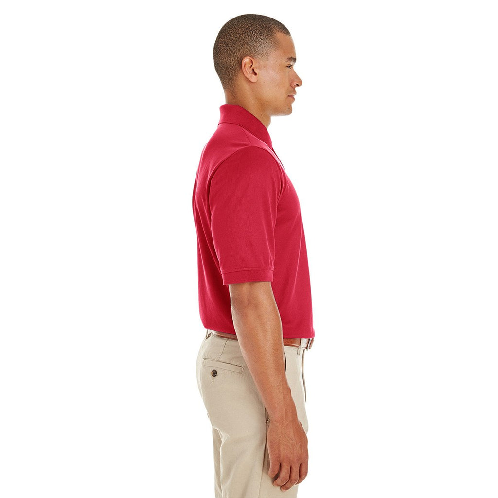 Core 365 Men's Classic Red Pilot Textured Ottoman Polo