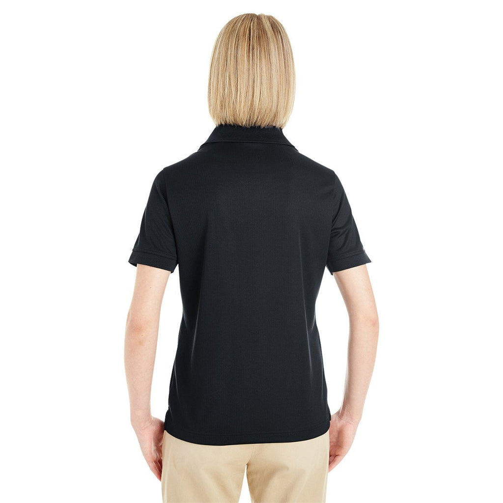 Core 365 Women's Black Pilot Textured Ottoman Polo