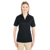 Core 365 Women's Black Pilot Textured Ottoman Polo