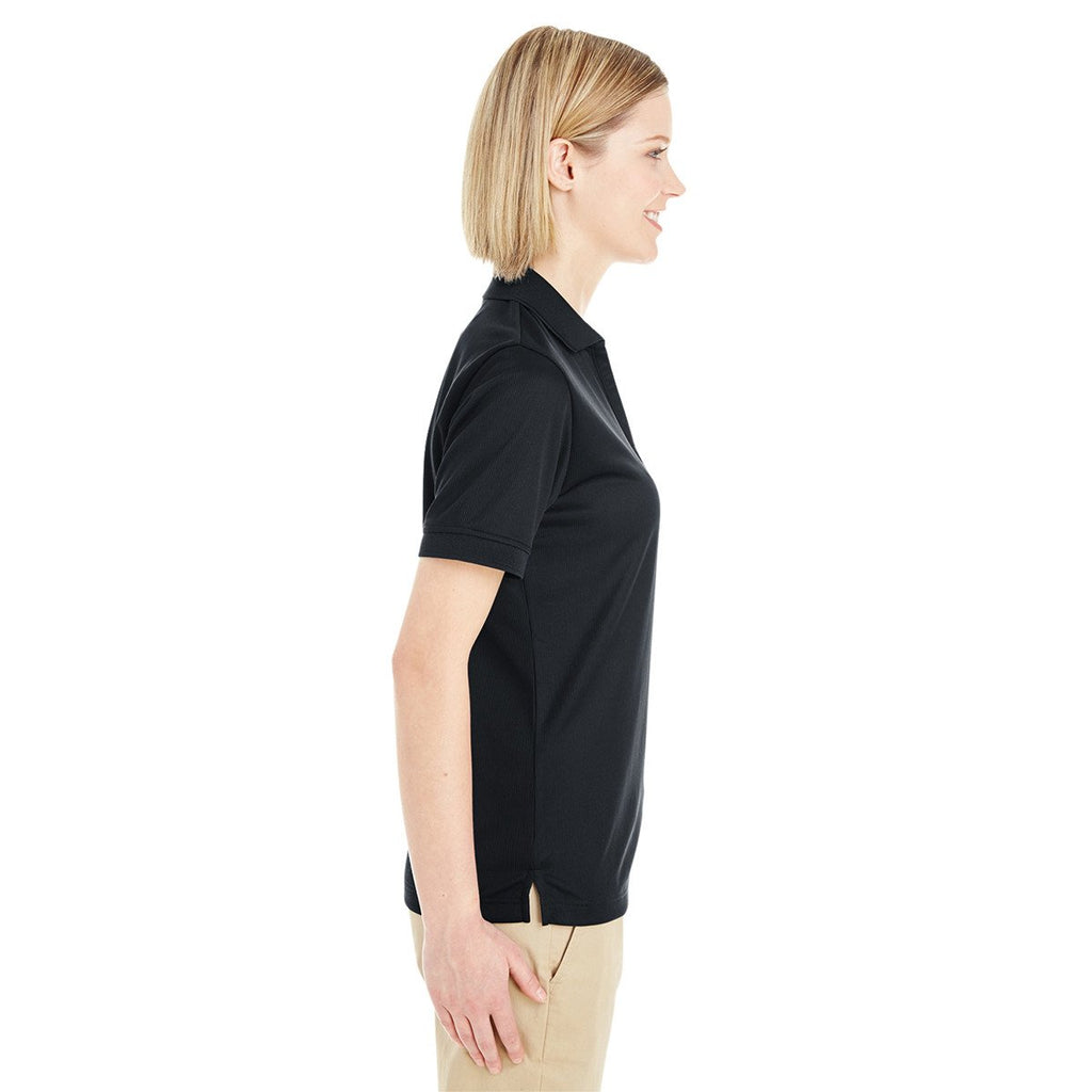 Core 365 Women's Black Pilot Textured Ottoman Polo