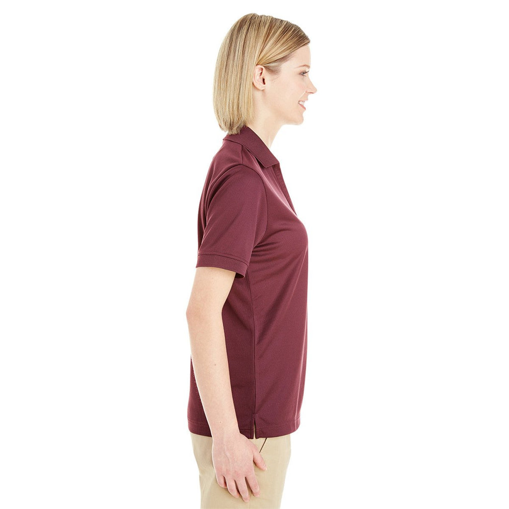 Core 365 Women's Burgundy Pilot Textured Ottoman Polo