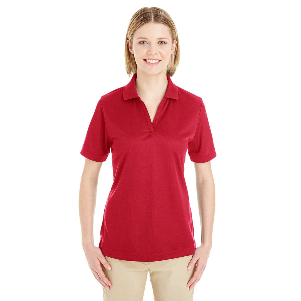 Core 365 Women's Classic Red Pilot Textured Ottoman Polo