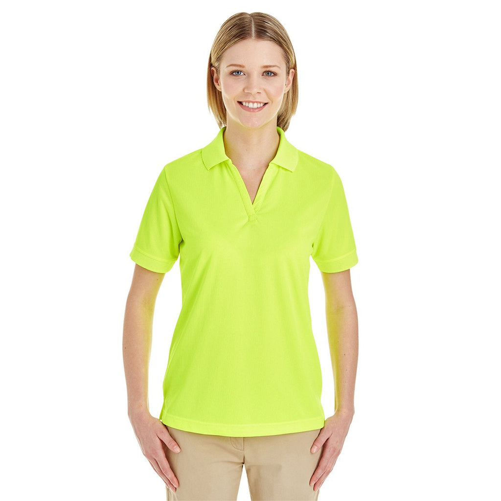 Core 365 Women's Safety Yellow Pilot Textured Ottoman Polo
