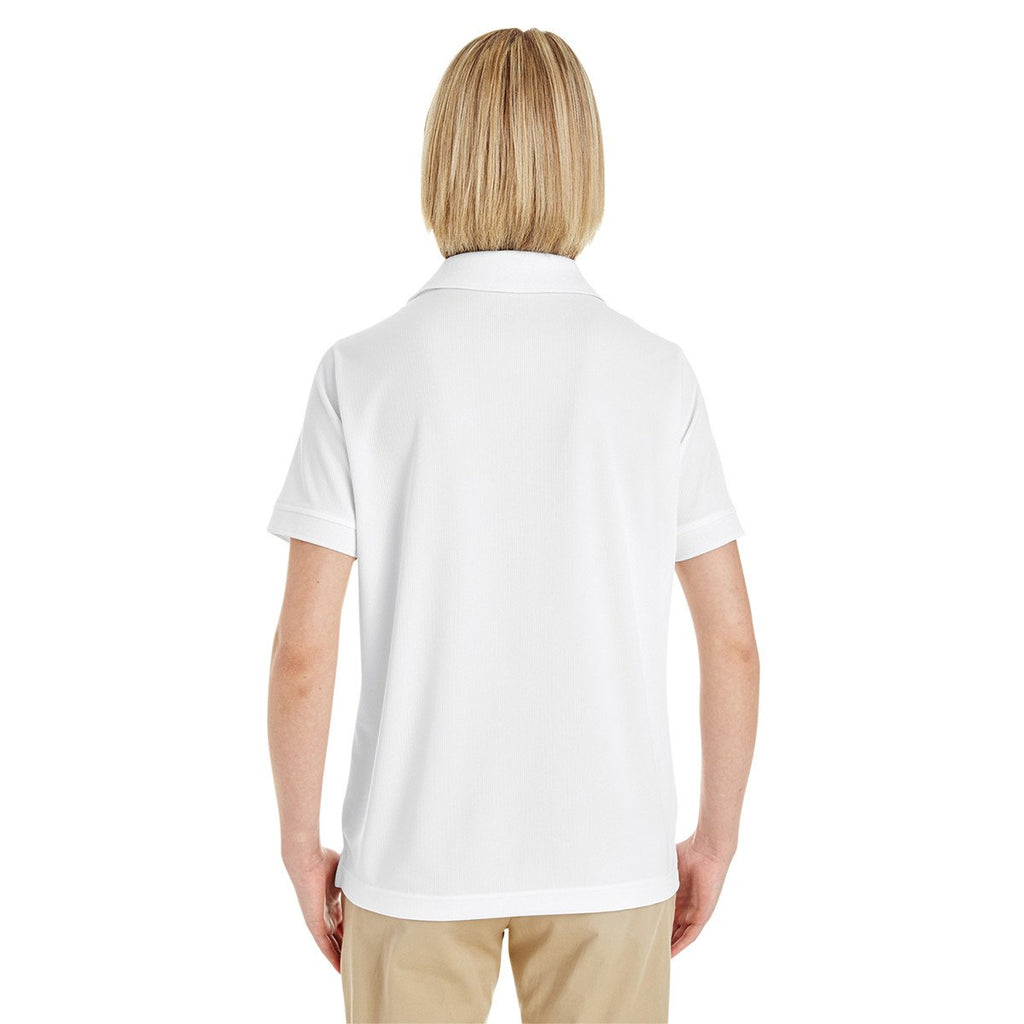 Core 365 Women's White Pilot Textured Ottoman Polo