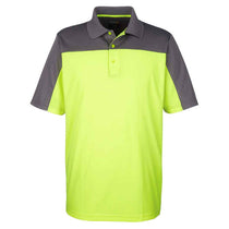 Core 365 Men's Safety Yellow/Carbon Balance Colorblock Performance Pique Polo
