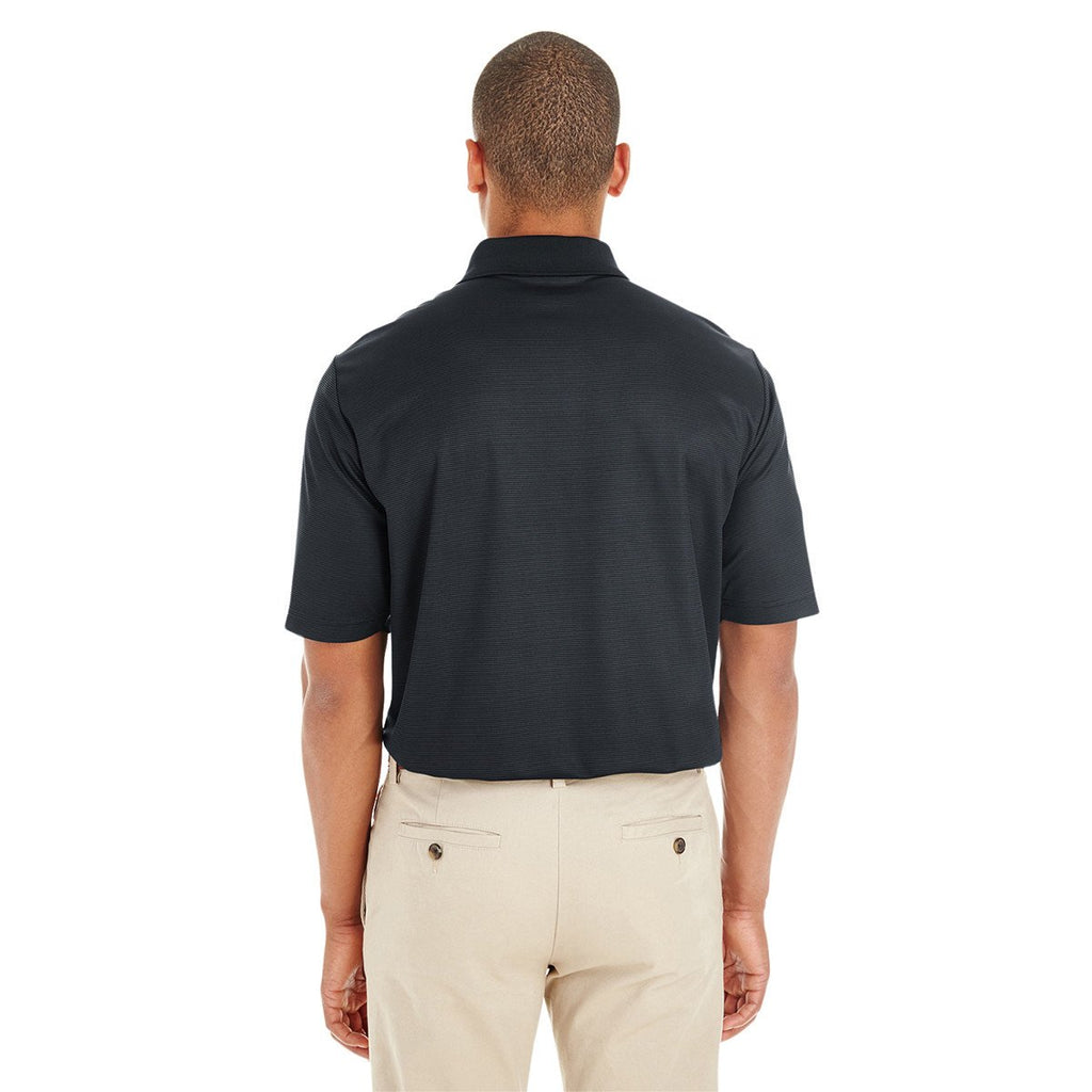 Core 365 Men's Black/Carbon Express Microstripe Performance Pique Polo