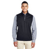 Core 365 Men's Black Techno Lite Three-Layer Knit Tech Quarter Zip Vest