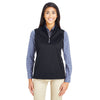 Core 365 Women's Black Techno Lite Three-Layer Knit Tech Quarter Zip Vest