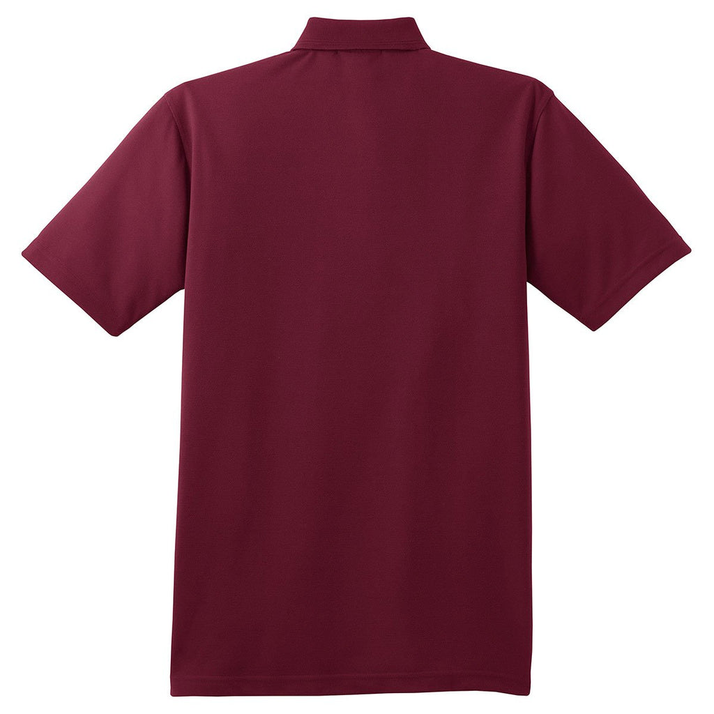 CornerStone Men's Burgundy Industrial Pocket Pique Polo