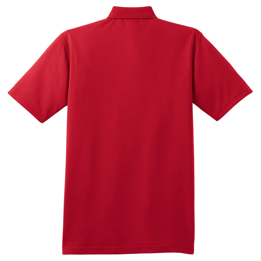 CornerStone Men's Red Industrial Pocket Pique Polo
