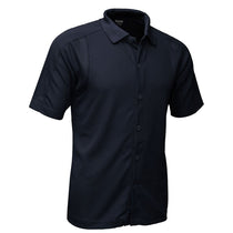 BAW Men's Navy Full Button Cool Tek Polo