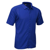 BAW Men's Royal Full Button Cool Tek Polo