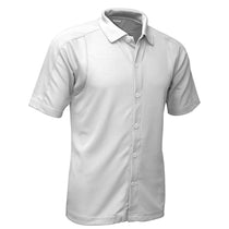 BAW Men's White Full Button Cool Tek Polo