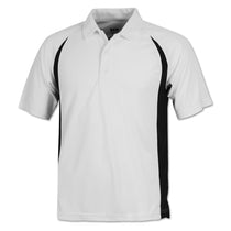 BAW Men's White/Black White Colorblock Body Cool Tek Polo