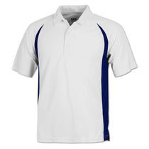 BAW Men's White/Royal White Colorblock Body Cool Tek Polo
