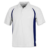 BAW Men's White/Royal White Colorblock Body Cool Tek Polo